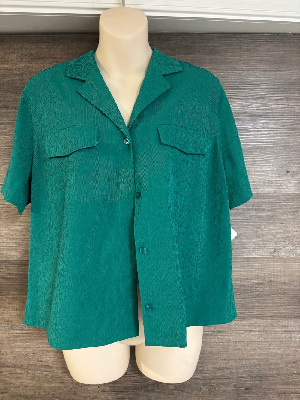 Athleta Teal Short Sleeve Button Front Blazer